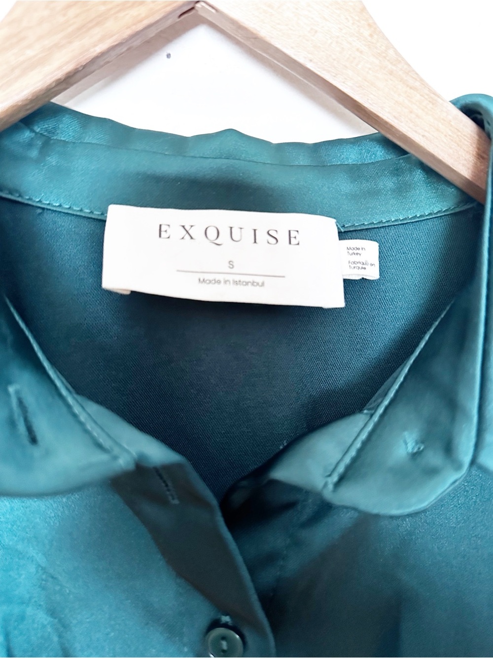 Anthropologie The Tobie Satin Shirt Dress by Exquise - Picture 8 of 8